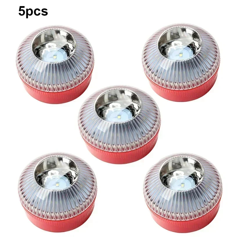 4 PCS Set Newest Portable Emergency Light Car Emergency Beacon Light Orange/Blue/Red Magnetic Induction Strobe Light Waterproof Flashlight Car Safety Accessories