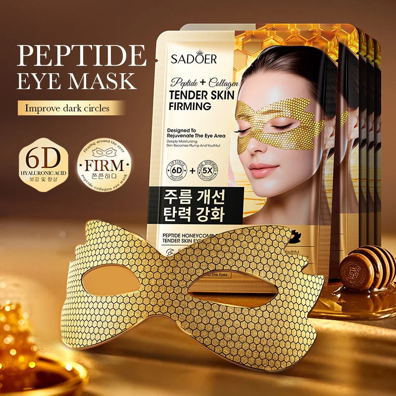 10PCS Set Korean Caffeine Golden Peptide Eye Mask Anti Wrinkle Dark Circle Moisturizing Anti wrinkle Anti-Aging Eye Patches Skin Care
