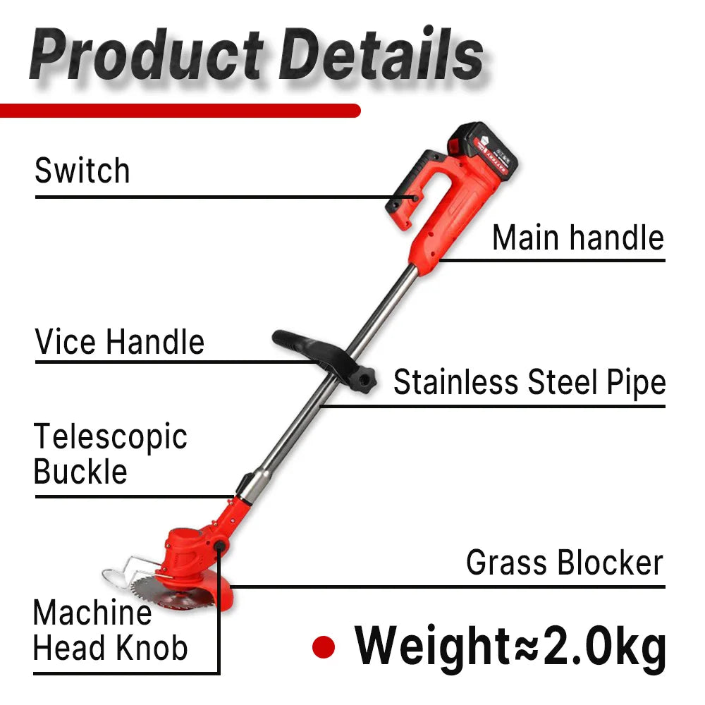 Foldable Power Lawn Mower, 180° Foldable, Easy to Store, with Mowing Wheel/Blade, One Battery and One Charger, Garden Power Tool