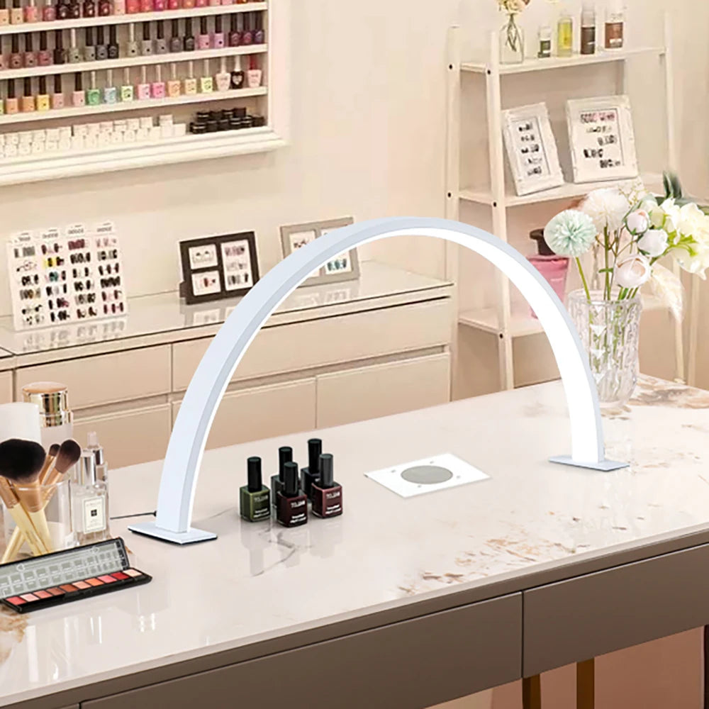 NEW Nail Table Lamp Bulbs Shadow Less Fill Light Nail Lighting Lamp Desktop Beauty Salon Accessories Supplies Half Moon Shaped Women Ladies Beauty Products