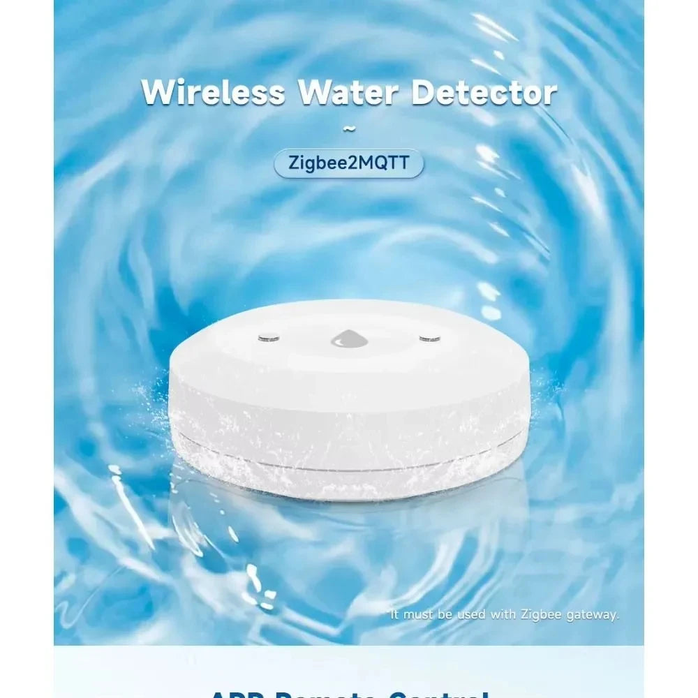 APP Control Zigbee 3.0 Water Leak Flood Detector Sensor with App Remote Monitoring for Kitchen Bathroom Compatible with Home Assistant