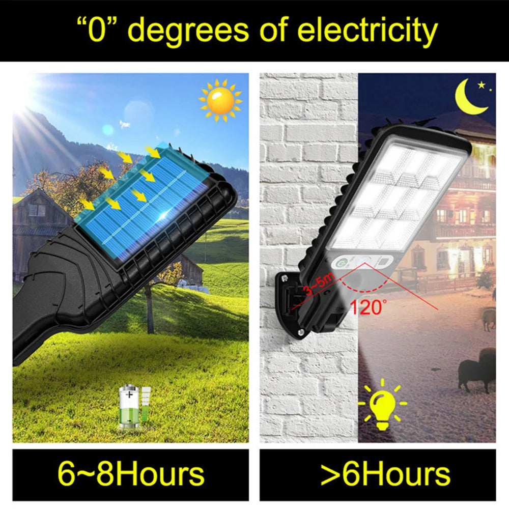 Solar Street Light Outdoor,IP65 Waterproof Solar Security Flood Lights Outdoor Motion Sensor, Dusk to Dawn Solar LED Light Lamp