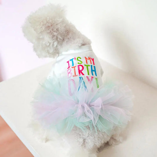 Pet Tulle Dress Pet Puppy Dog Birthday Princess Dress Pet Supplies Dress for Pets Dog Clothing