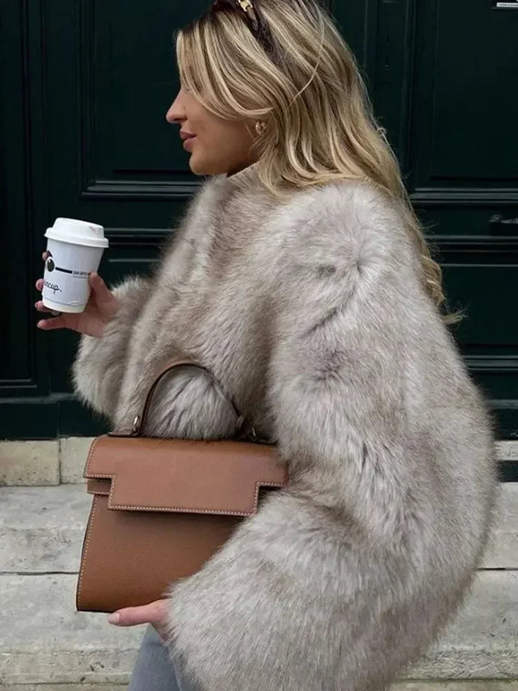 Low-Price Sales are Limited NEW Fashion Fluffy Faux Fur Evening Nightclub Coat For Women Winter Snow Outerwear Elegant Loose Long Sleeve Jacket Female Thick High Street Ladies Girls Luxury Fashion Clothing Supplies