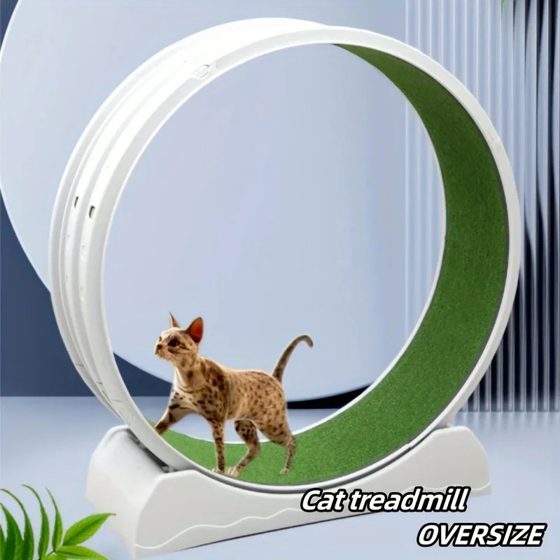 Extra-Large Silent Cat Exercise Wheel - Durable, Non-Electric Indoor Fitness Treadmill For Cats With Safety Locking Mechanism