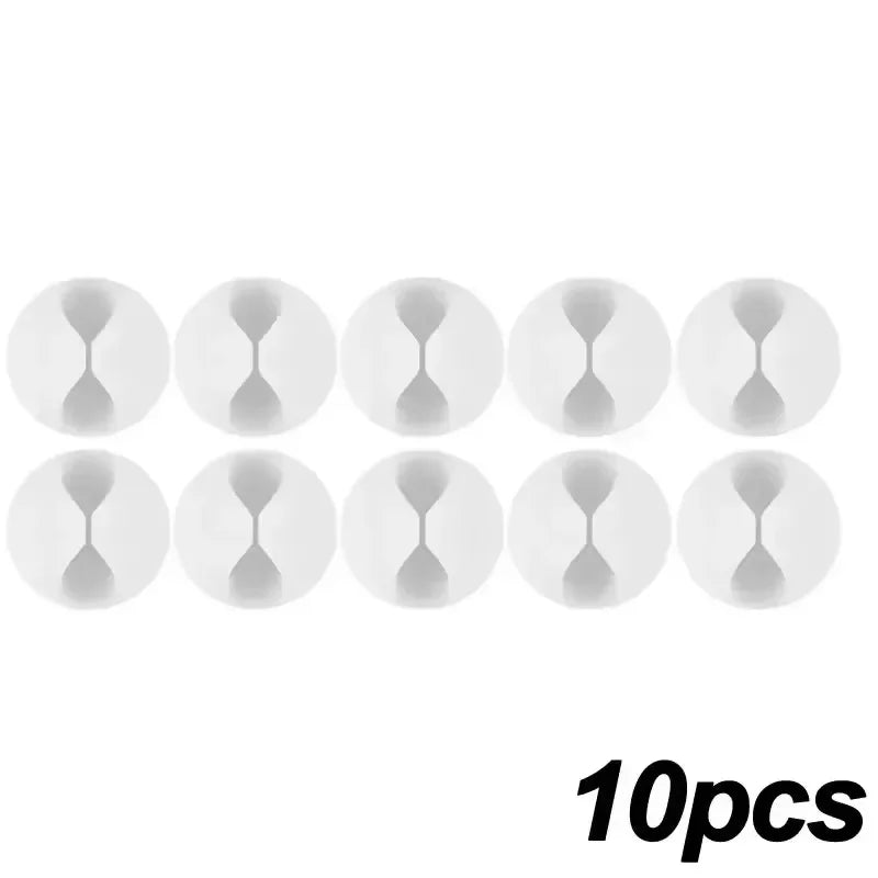 NEW 50PCS Set Cable Clip Winder Organizer Round Charger Cord Clips Desk Tidy Management Wire Adhesive Holder Clamp in Home Office Car