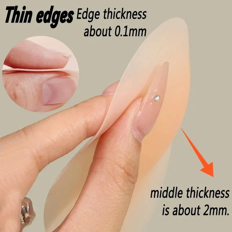 2 Pairs Set No Glue Sticky Nipple Cover Plunge Droplet Invisible Bra Ultra Thin Seamless Silicone Stickers Lifting Breast Pasties Pads Ladies Underwear Accessory Sets