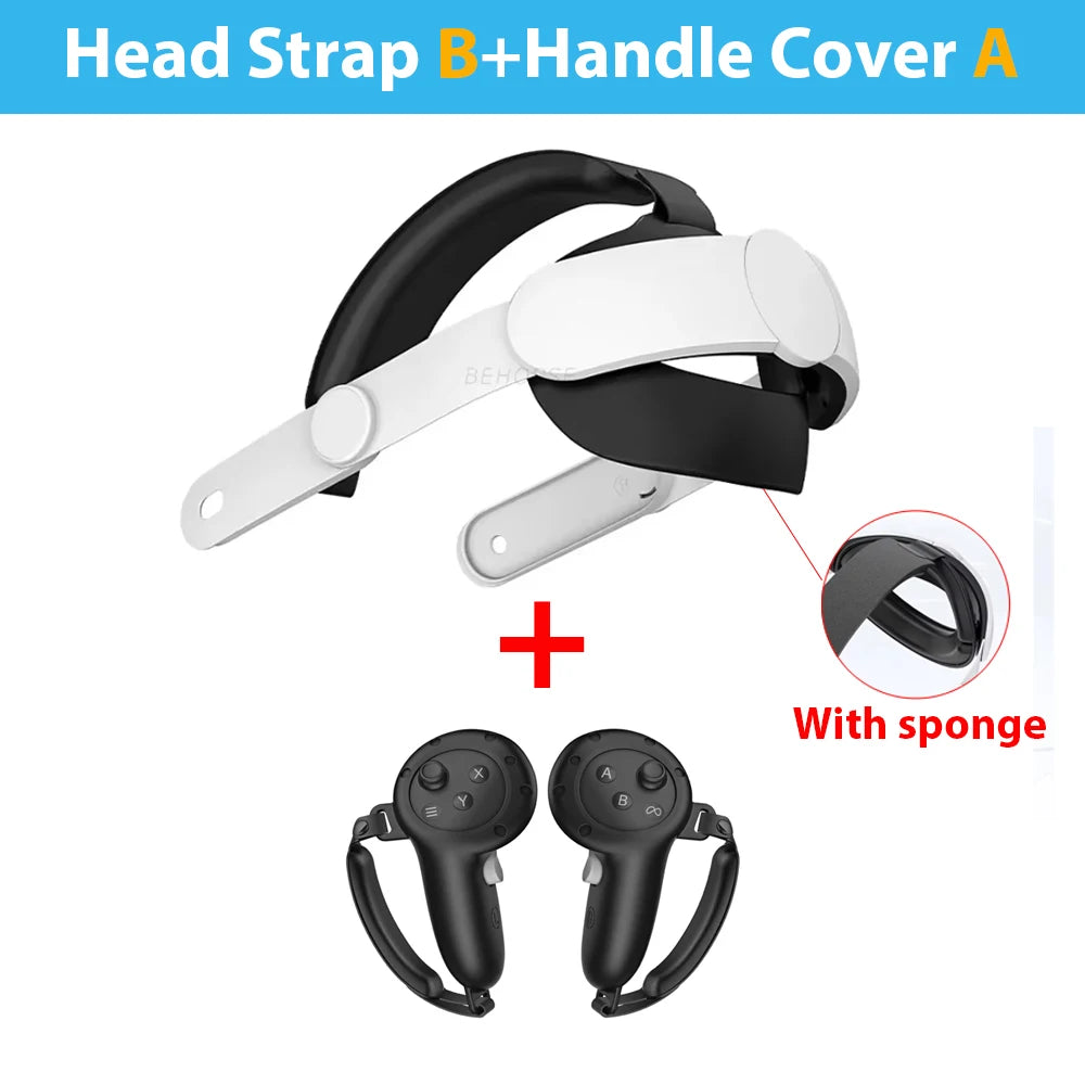 META Quest Set Upgraded Adjustable Head Strap For Quest 3/3S Replacement Headband For Quest 3S Comfort Wear Elite Strap Headwear VR Accessories