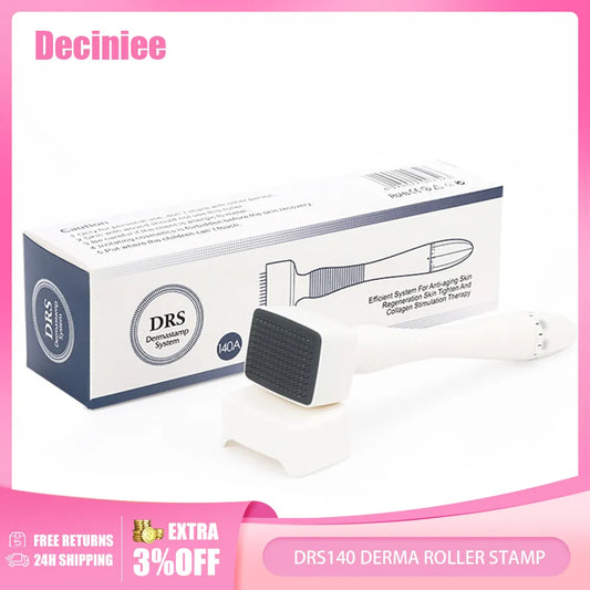DRS140 Derma Roller Stamp Adjustable Needle Length Microneedle Anti-Aging Wrinkle Hair Loss Therapy Beauty Derma Rolling System
