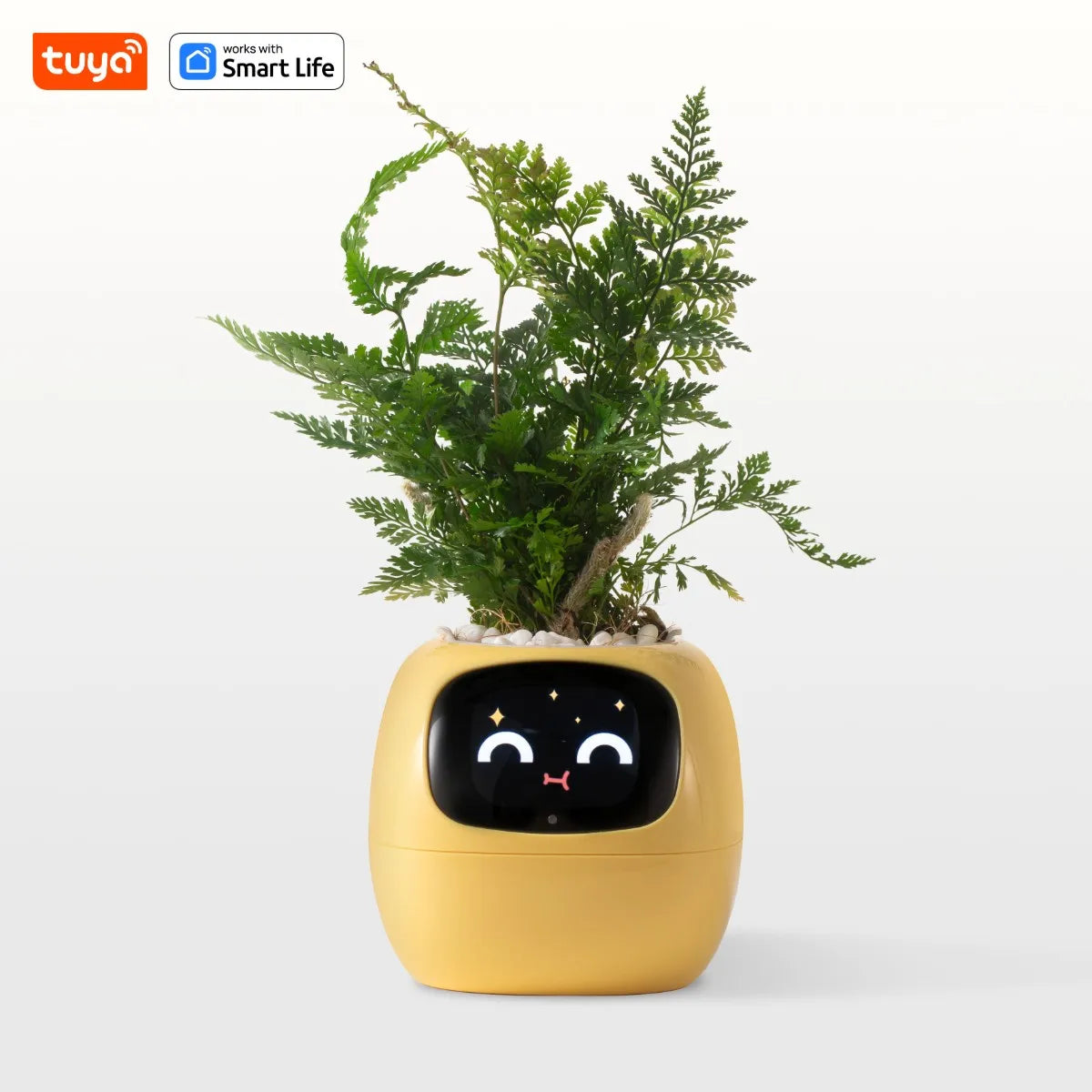 NEW Arrivals Yellow Wireless TUYA APP  Ivy Smart Planter, Endless Fun Over 49 Rich Expressions,7 Smart Sensors and AI Chips Make Raising and Growth  Plants Easy and Fun Gardening Supplies