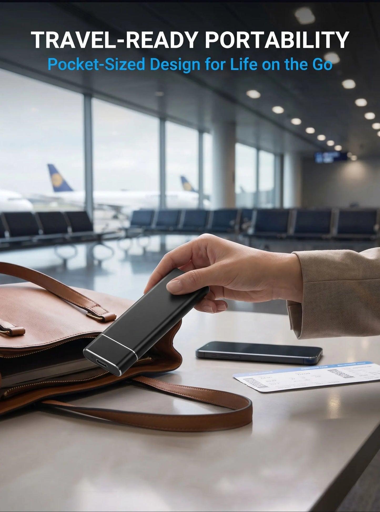 30/64TB High Speed Fast Transmission Travel Wireless Solid State Drive Original External Hard Drive Portable SSD Efficient Large Capacity External Hard Drive Suit PC Laptop Desktop Computer Accessories