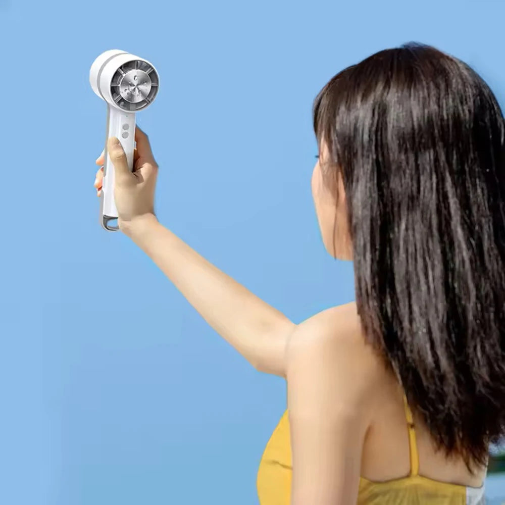 NEW Arrivals Powerful Portable Rechargeable Fan Macaron Color Cold Compress Handheld Fan Outdoor USB Mini Air Cooler Hand Fan With Hook