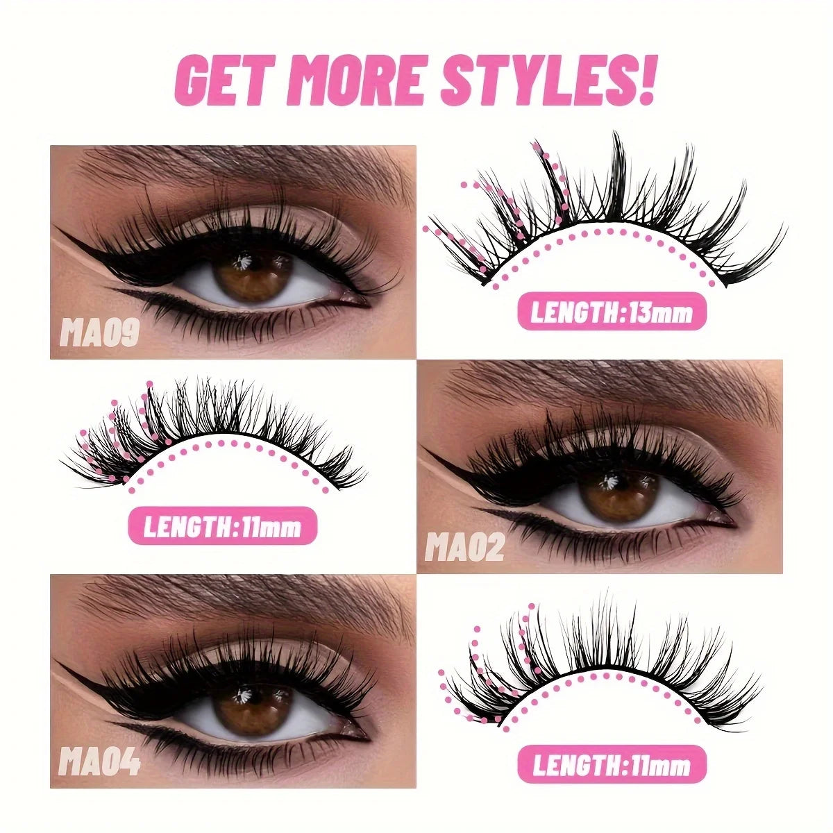 NEW Arrivals 10 Pairs Deluxe C Curl False Eyelashes - Multi-Length Manga & Cosplay Lashes Set, Natural-to-Bold Fake Lashes Pair Women Cosmetic Accessories