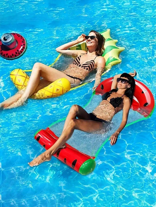 NEW Summer Foldable PVC Inflatable Floating Row Swimming Home Pool Water Hammock Air Cushion Bed Water Sports Water Bed Can Lie or Sit