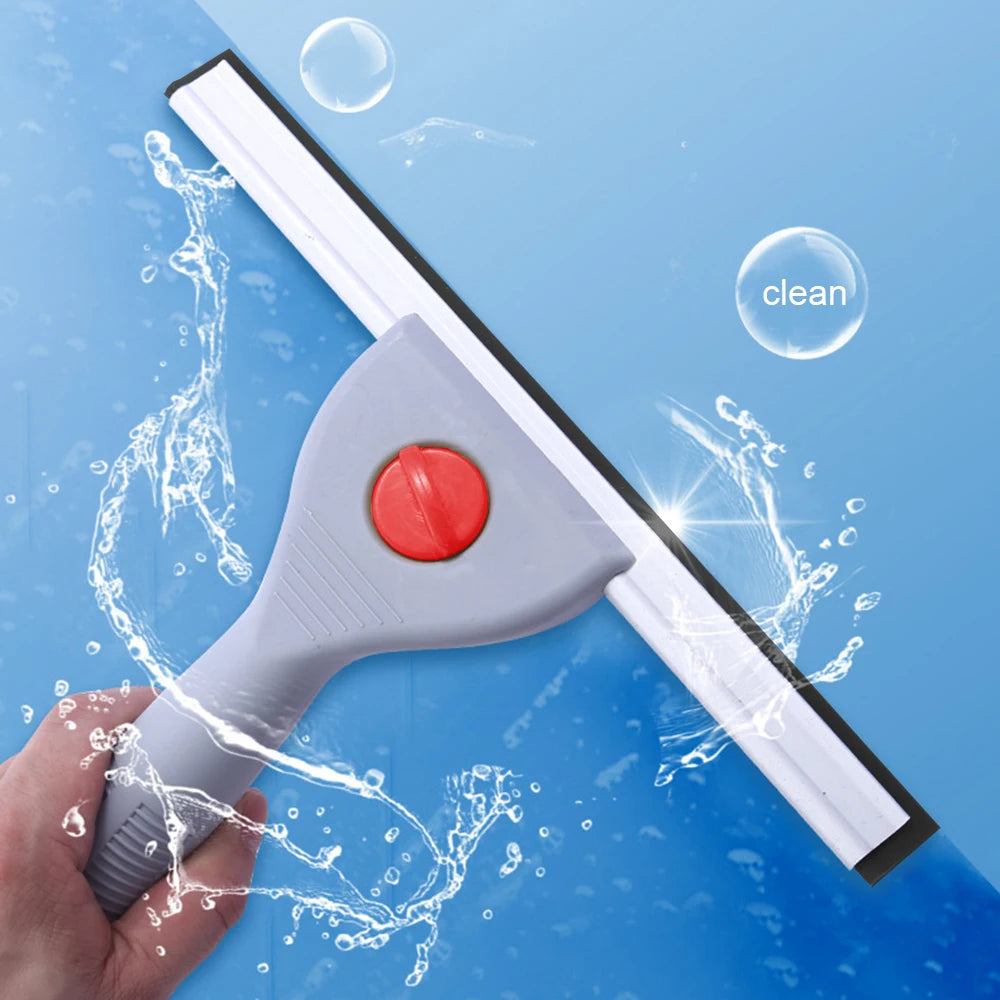 NEW 6/10/14/18in Household Glass Wiper Cleaning Bathroom Mirror Cleaner With Silicone Blade Hook Car Shower Squeezer Window Scraper Home Cleaning Supplies
