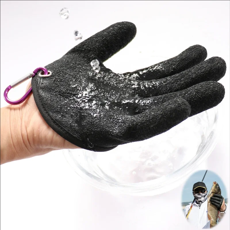 2 PCS Set Fishing Catching Gloves Magnet Release Anti-Slip Protect Hand From Puncture Scrapes Waterproof Fishing Gloves Home Gardening Gloves
