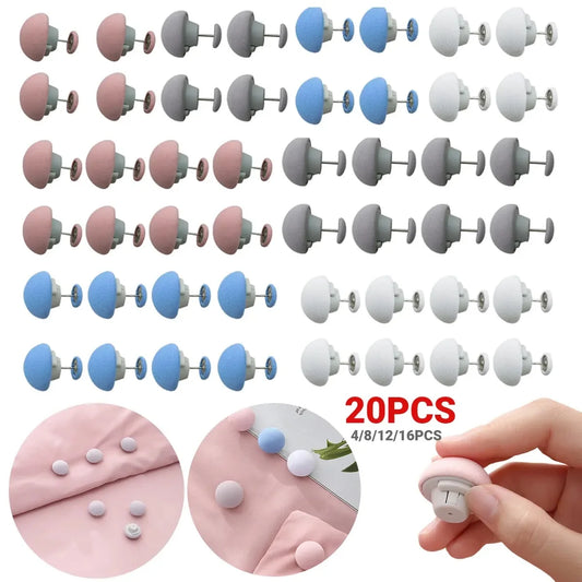 12-20PCS Bed Sheet Quilt Clip One Button Unlock Duvet Cover Fastener Clip Anti Slip Blanket Buckles Quilt Holder Fixator Grippers