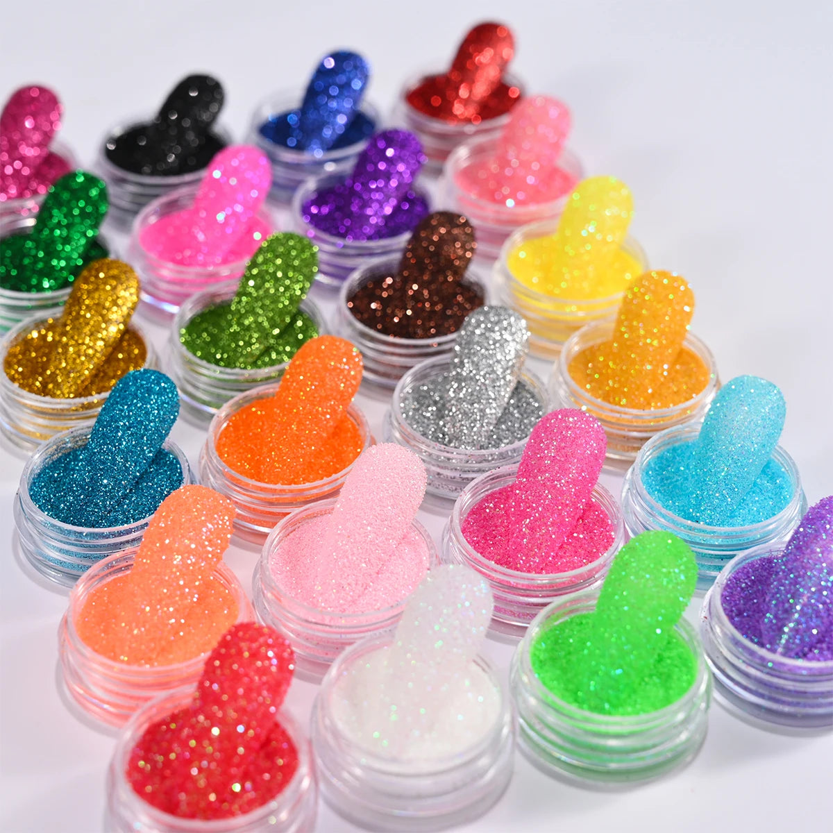 Set Sparkly Holographic Fine Sugar Nail Powder Diamond Chrome Pigment Dust For Gel Polish Glitter Manicure Accessories