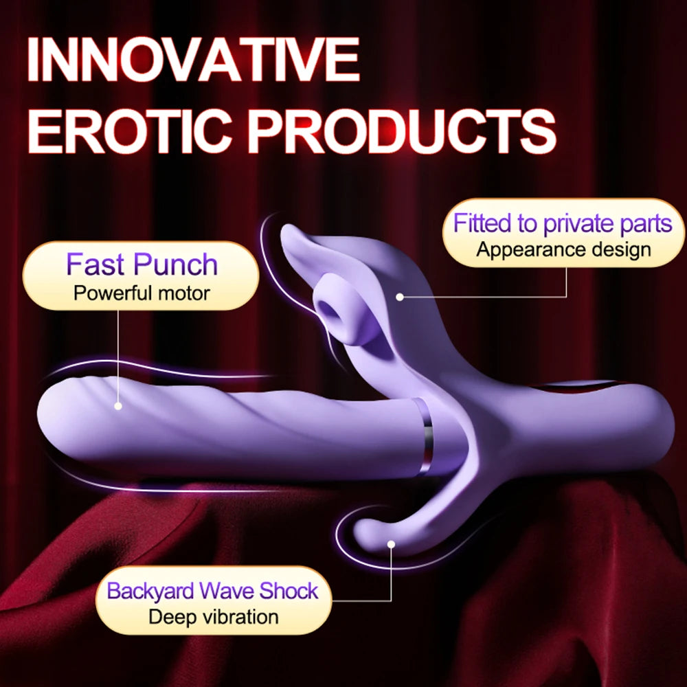 10 Modes Telescopic Vibrators For Women Clitoris Stimulator Anal Plug  Vagina Sucker Masturbator Mute Waterproof Adult Sex Toys