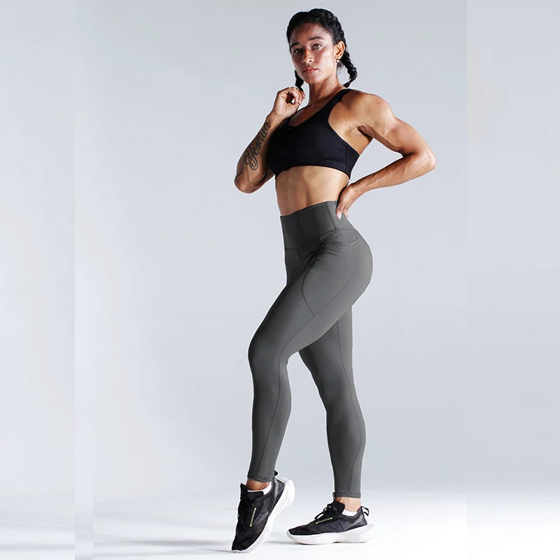 Women's High Waist Running Workout Leggings for Yoga with Pockets