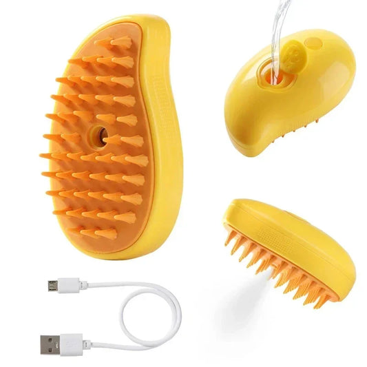 2 PCS Set 3-in-1 Electric Pet Steam Brush for Cats & Dogs, Electric Steamy Grooming Comb with Water Sprayer, Shedding & Massage Pet Hair Tools