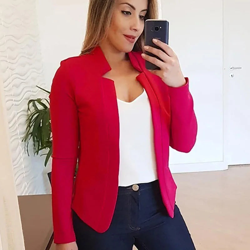 S-3XL UK Plus Size Multi-Colors Women's Clothing New Autumn Winter Spring Blazer Fashion Versatile Long Sleeved Open Collar Casual Suit Jacket Top Blazers Suits