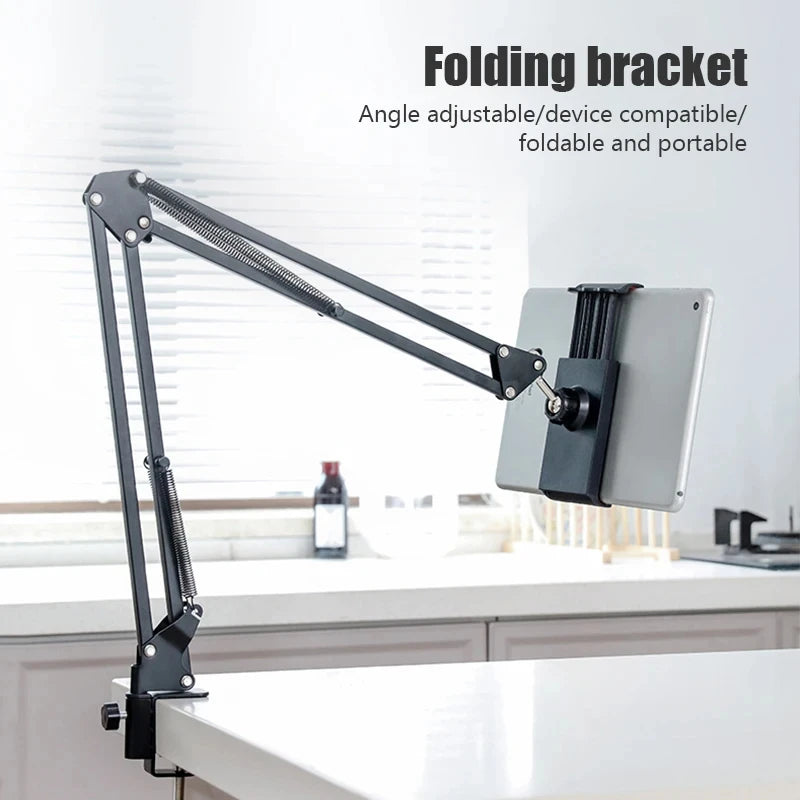 Heavy Mechanical Arm Tablet Phone Holder 360 Flexible Bed Stand For iPhone iPad Xiaomi Tablet Support Desktop Cantilever Bracket