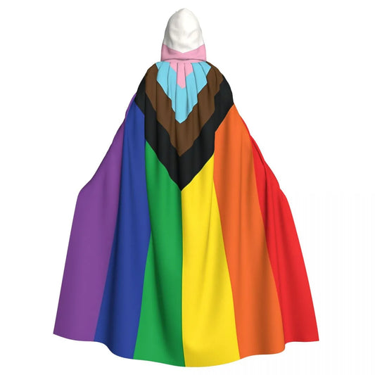 Long Cape Cloak Rainbow Flag Gay Pride Hooded Cloak Coat Autumn Hoodies