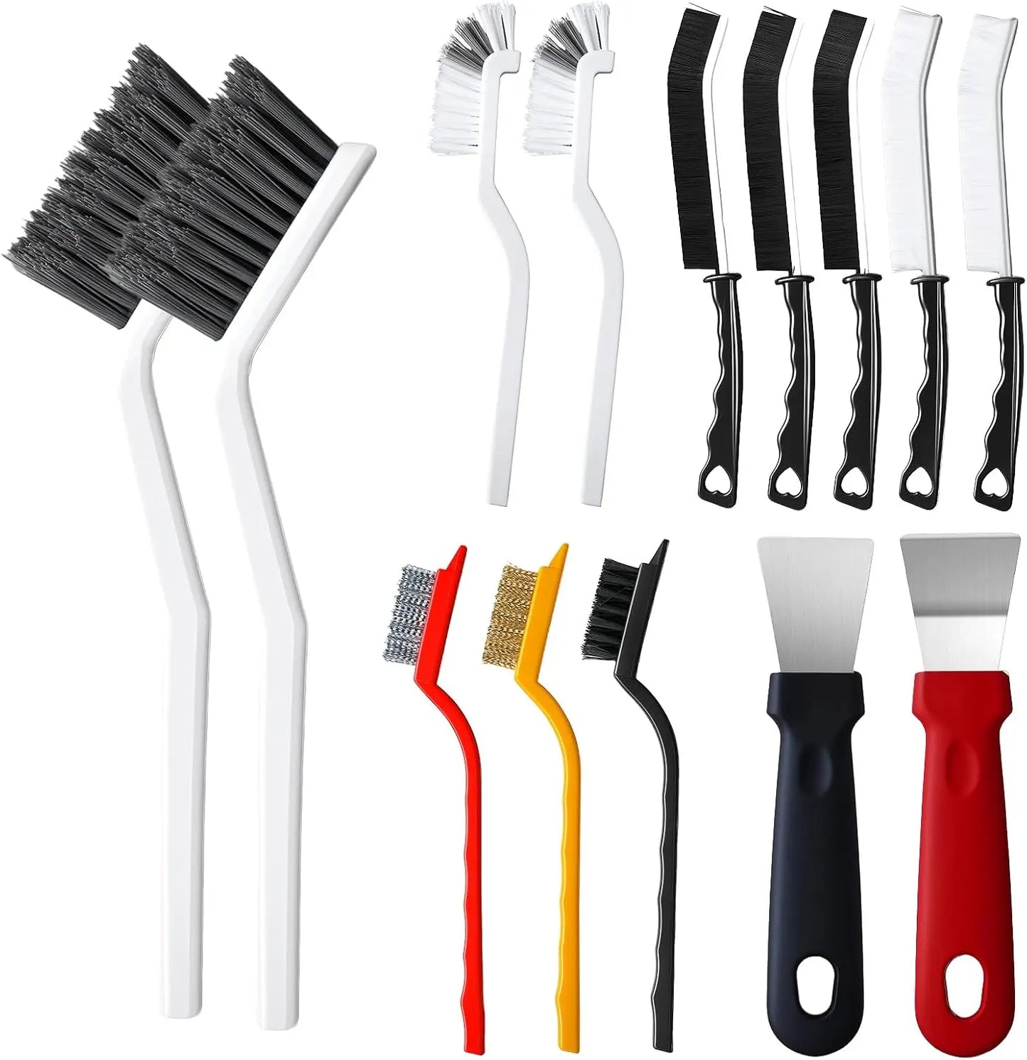 14 PCS Set Hard Bristle Crevice Cleaning Brush Set, For Deep Cleaning Gap, Cleaning Supplies for Household Use, Bathroom, Kitchen, Toilet, Window Grooves
