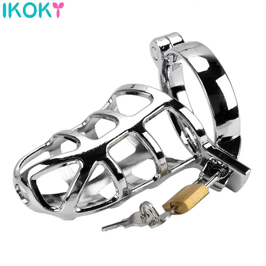 Adult 40/45/50mm for Choose Bird Cage Chastity Device Metal Cock Bdsm Bondage Penis Ring Lock Restraint Male Sex Toys For Men