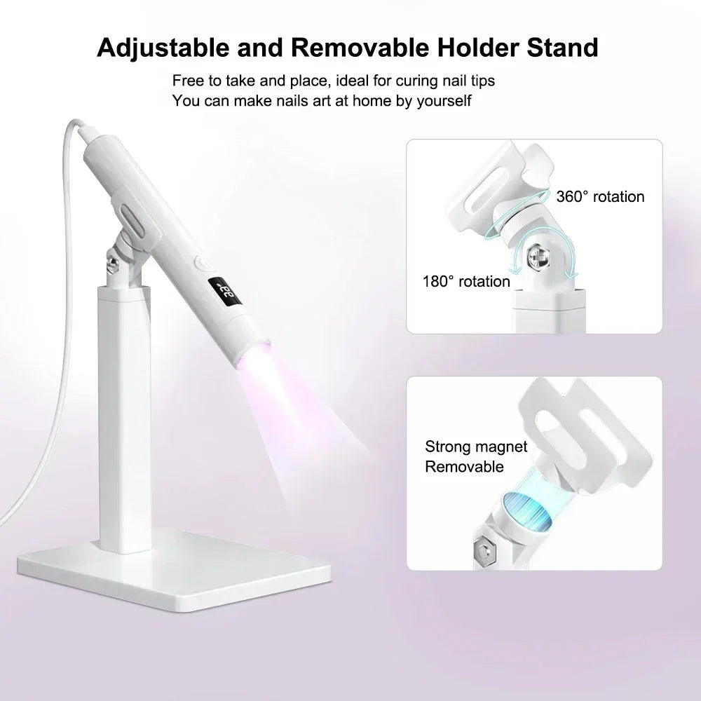 Rechargeable Mini Nails Drying Light UV LED Nail Lamp Mini UV With Stand For Manicure Portable Nail Dryer Stand Lamp