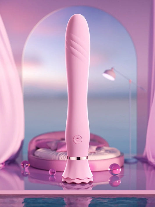 Ballet Heating Vibrator AV Vibrator with Suction Cup Soft Bending Female Masturbate