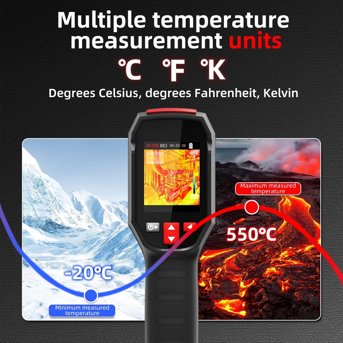 NEW Arrivals  HX3 Thermal Imaging Thermometer High Precision Pipe Leak Detection 240x240 Thermal Resolution 2.4'' TFT Color Screen LED