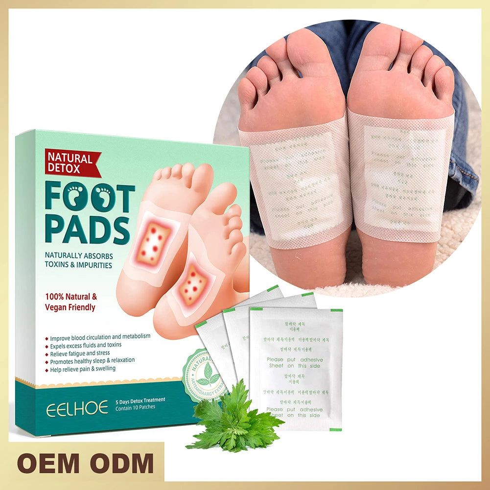 10pcs Detox Foot Patches Natural Foot Care Patches Detox Stress Relief Patches For Stress Relief Improve Sleep Skin Care Tool