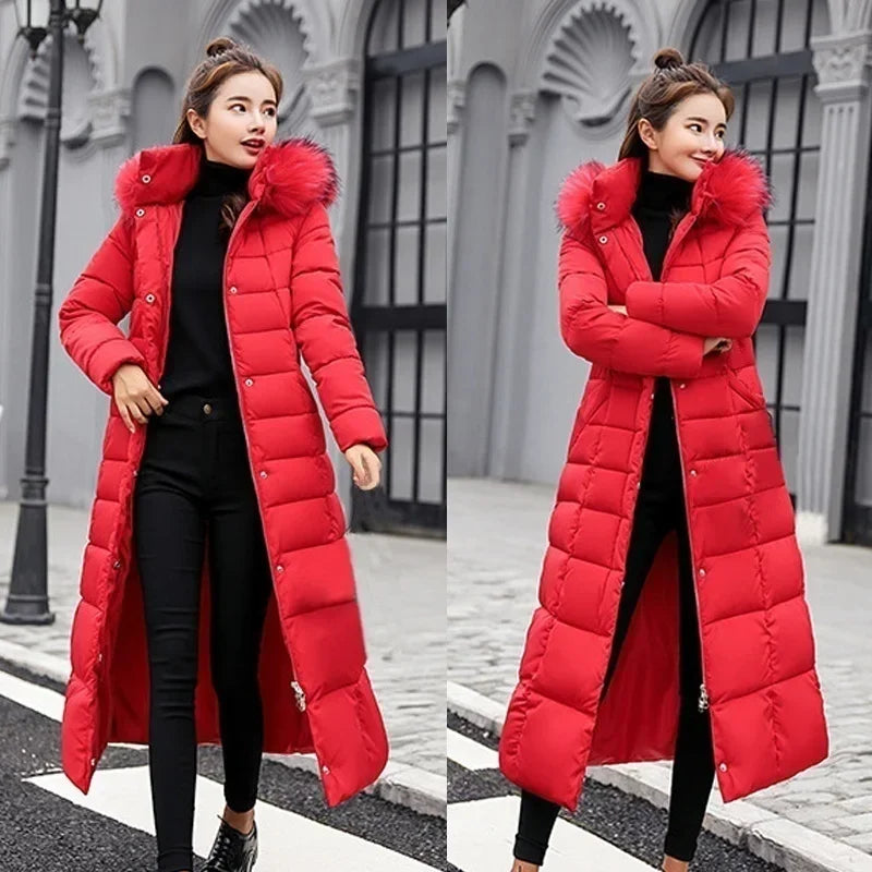 Low Price Sales Are Limited NEW Arrivals 5 Colors M-3XL Winter Warm Jacket Women's Bow Belt Real Fox Fur Collar Windbreaker Long Coat  Thick Snow Roads Overcoat