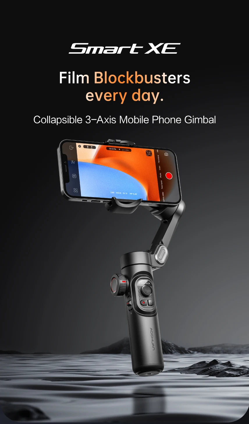 3-Axis Handheld Gimbal Stabilizer Smart XE for Smartphone for iPhone Android AI Face Tracking TikTok Vlog Live Streaming