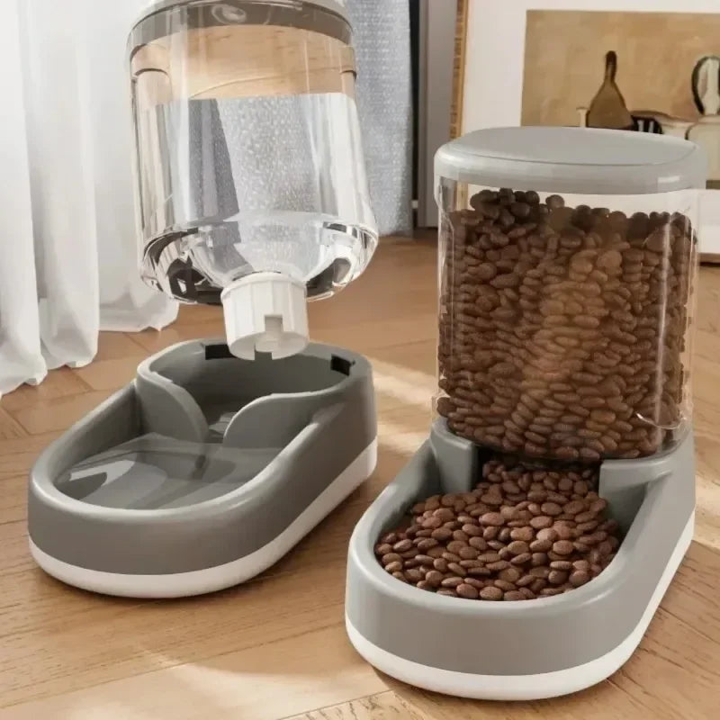 NEW Arrivals Pet Automatic Feeder Set Cat Food Bowl Things for Cats Puppy Bowl Feeding Watering Supplies Drinker Dog Food Storage Dispenser Cats Accessories Pets Products