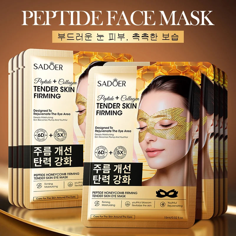 10PCS Set Korean Caffeine Golden Peptide Eye Mask Anti Wrinkle Dark Circle Moisturizing Anti wrinkle Anti-Aging Eye Patches Skin Care