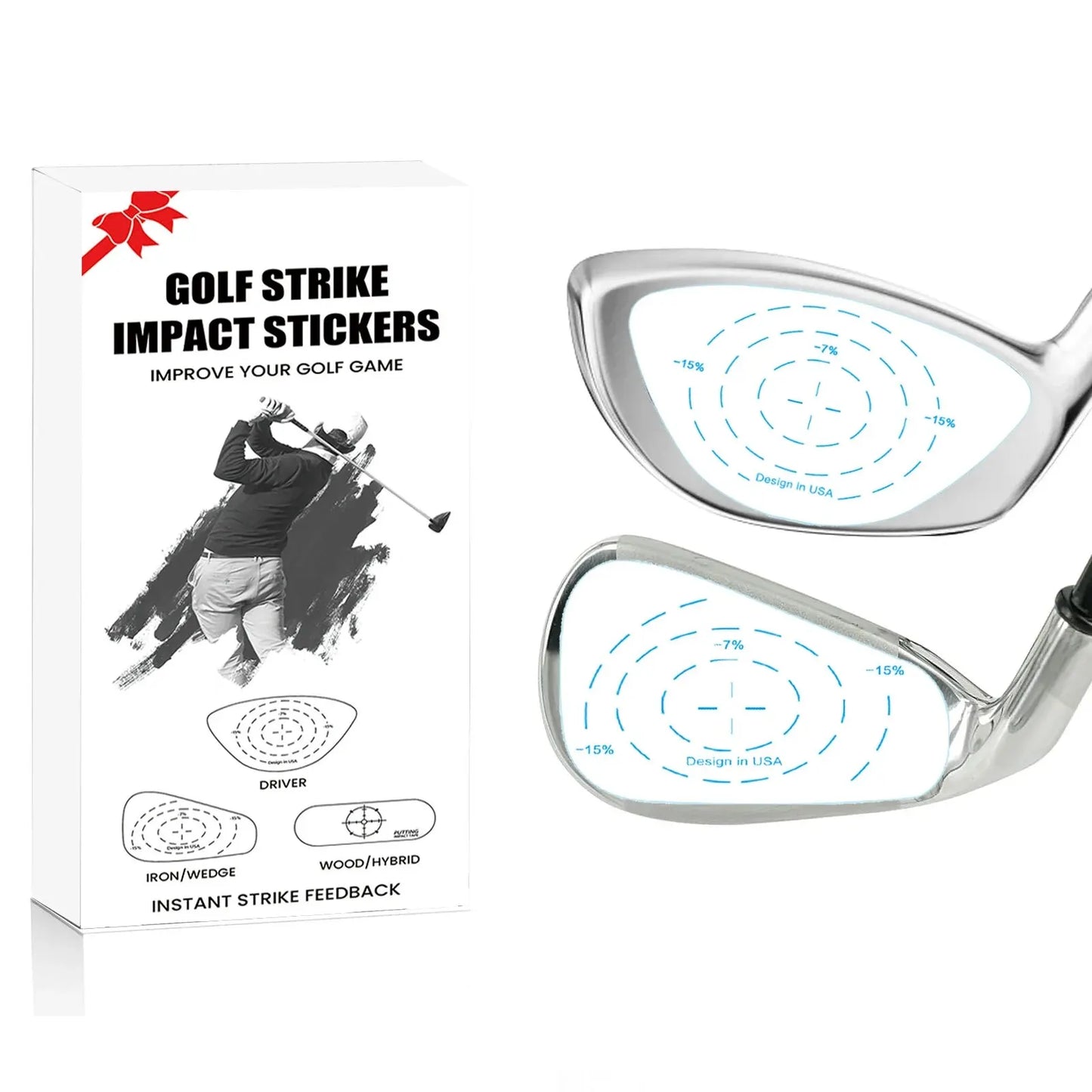 Golf Club Impact Tape Labels Stickers for Driver Woods Irons Ball Hitting Recorder 250 Pcs, Training Aids for Swing Practice