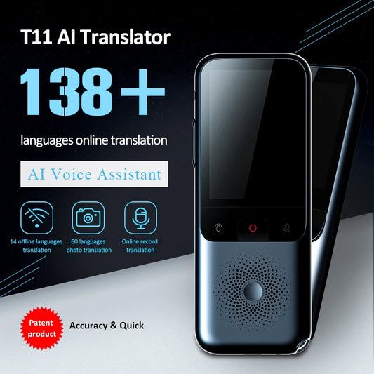 NEW!!!! T11 Portable Audio Translator 138 Language Smart Translator Offline In Real Time Smart Voice AI Voice Photo Translator