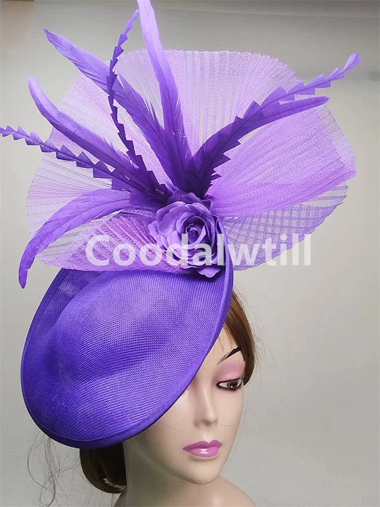 NEW Arrivals 15 Colors/Patterns Luxury Elegant Flower Fascinator Pillbox Cap Wedding Women Fascinator Hat Headband Kentucky Derby Ladies Millinery Cap Mesh Bride Hats