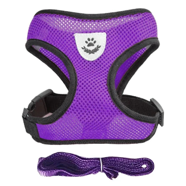 NEW Arrivals S-XL Size Cat Harness Vest Walking Lead Leash For Puppy Dogs Collar Adjustable Mesh Dog Harness For Small Medium Large Pet Accessories