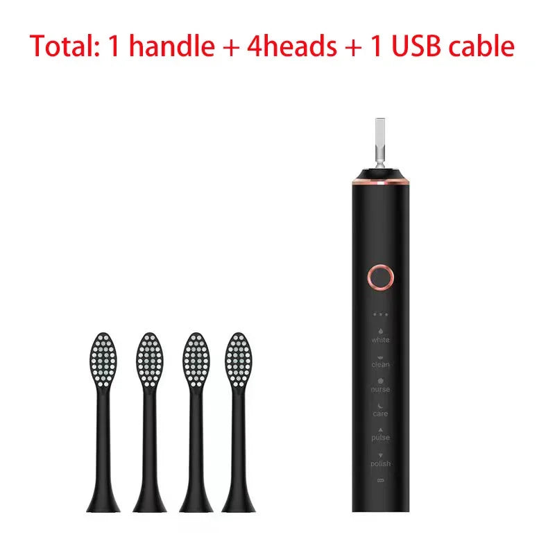 USB Fast Charging Sonic Electric Toothbrush + 8 Head + Box with Smart Timer Rechargeable Adult Toothbrush Set Includes Replacement Heads Women Men Oral Hygiene Supplies