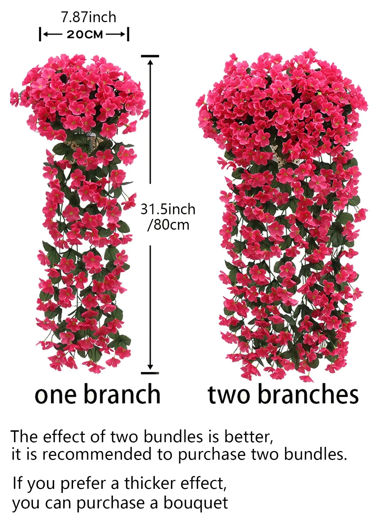 1pc Artificial Violet Ivy Flowers Fake Hanging Flowers Plant for Outside Outdoor Patio Garden Porch Wedding Home Decorations