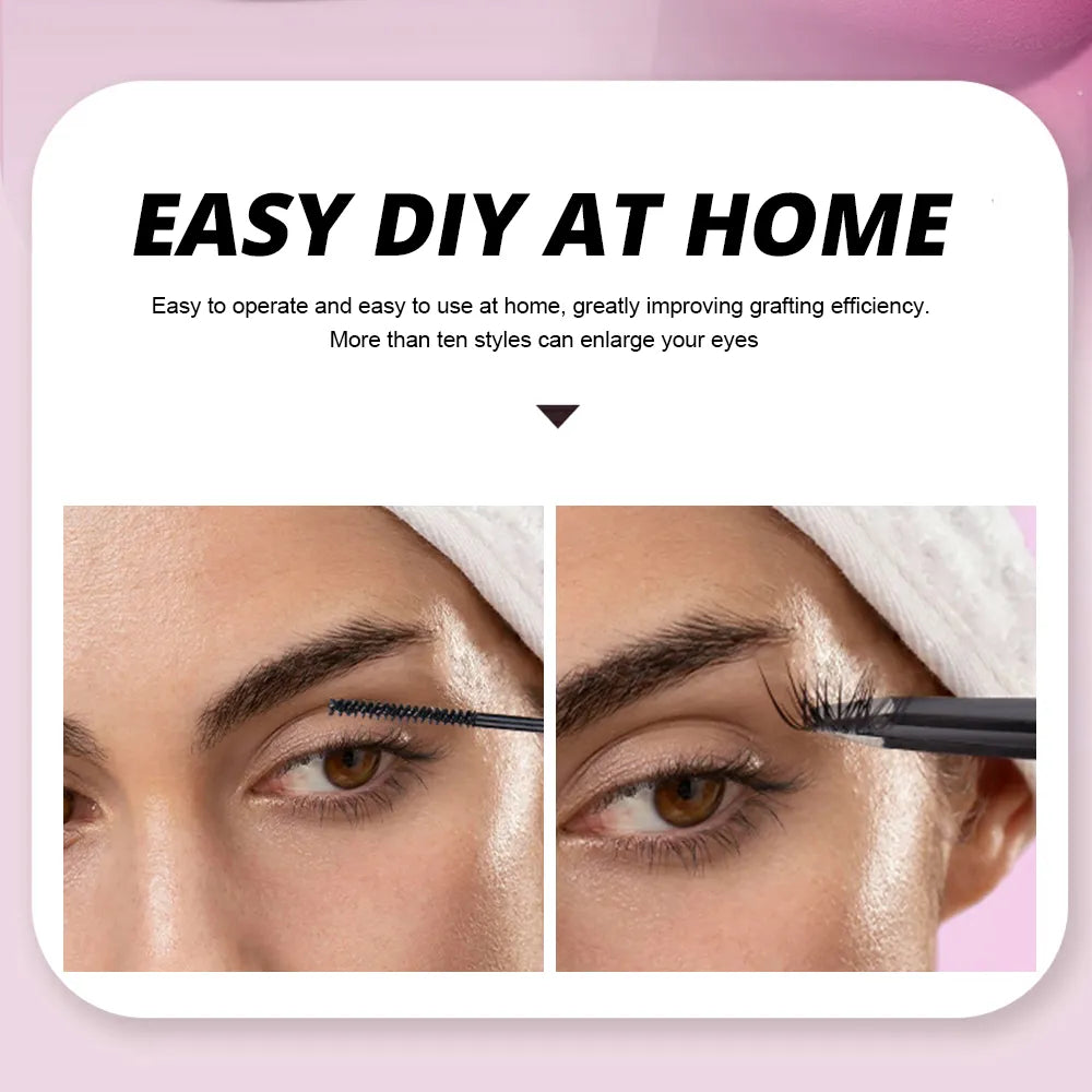 12Lines DIY Big Capacity Dovetail Eyelash Extension Firm Easy-grafting Eyelashes Mix length C/D Curl Lashes Cluster Soft Ribbon