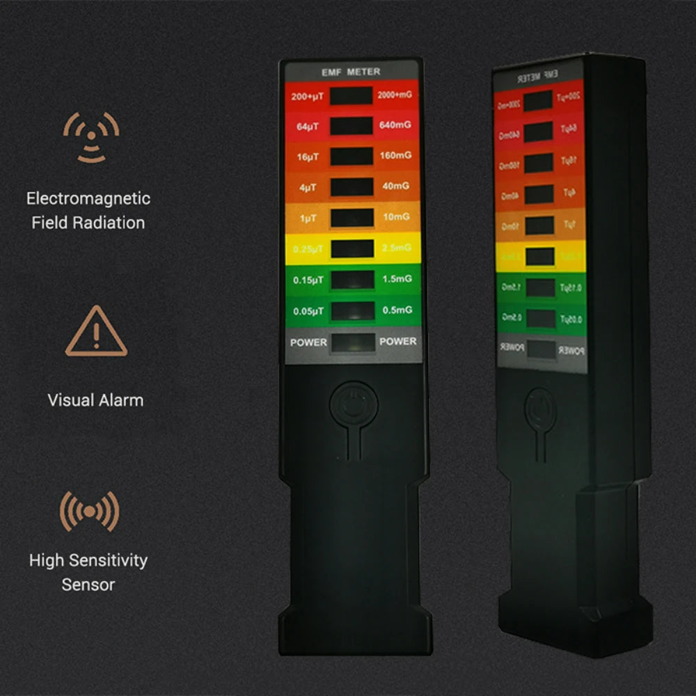 Paranormal EMF Spirit Searching/Calling  Portable Electromagnetic Field EMF Gauss Meter Ghost Hunting Detector Portable EMF Magnetic Field Detector 8 LED Gauss Meter
