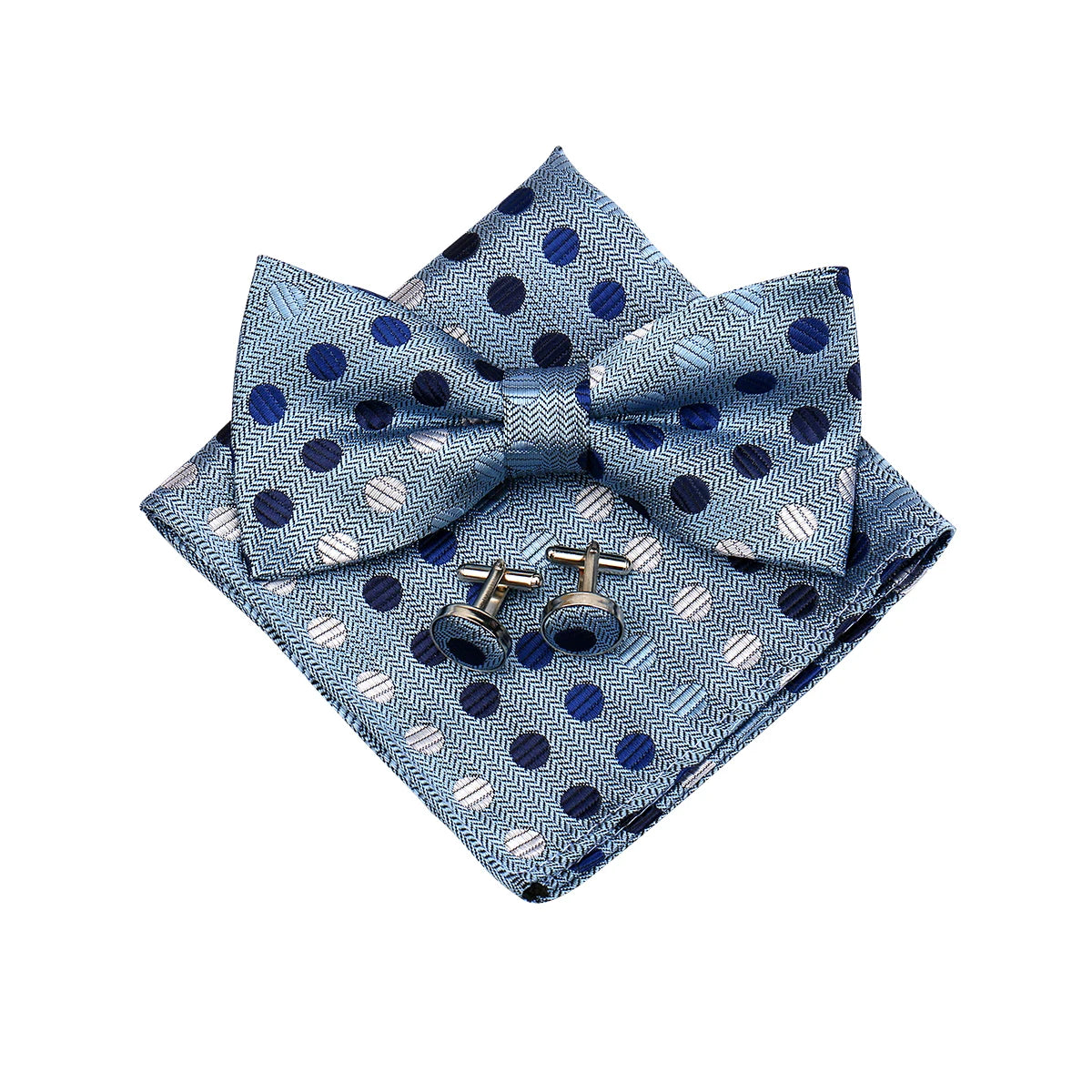 3 PCS Set 55 Colors Luxury Paisley Bowtie Suit Man Bow Tie Pocket Square Cufflinks Wedding Bowknot Accessories Butterfly Neckwear Adjustable Adult Ties