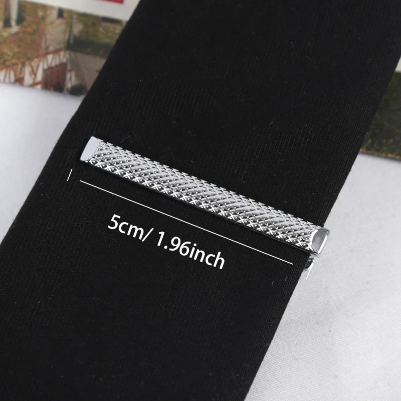 Classics Metal Silver Color Tie Clip for Men Simple Bar Clasp Practical Necktie Clasp Clip Gentleman Tie Pin Male Apparel  Accessories