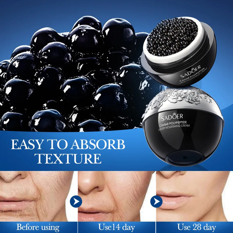 Korean Black Caviar Retinol Instant Remove Wrinkle Face Cream Anti-Aging Firming Lifting Fade Fine Lines Improve Skin Moisturize Brighten Women Skin Care Supplies Korean Products