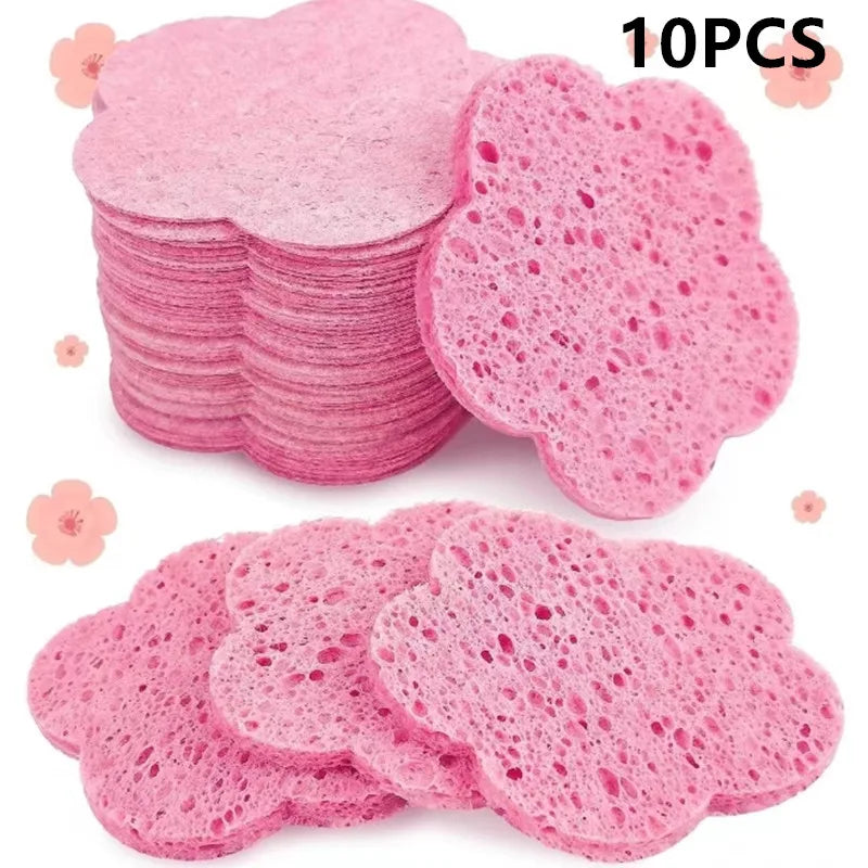 NEW Arrivals 50/100 PCS Set Reusable Facial Sponges Pad Heart Shape Compressed Facial Natural Facial Cleansing Pads Exfoliating For Cleansing ﻿Women Cosmetic Accessories